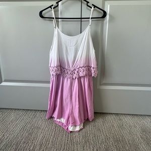 Juniors White and Pink Romper